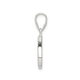 Sterling Silver Initial J Pendant, Script Letter Charm with Polished Finish for Women or Unisex Wear