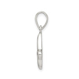 Sterling Silver Pendant, Modern Teardrop Ribbon Design, Minimalist Abstract Style