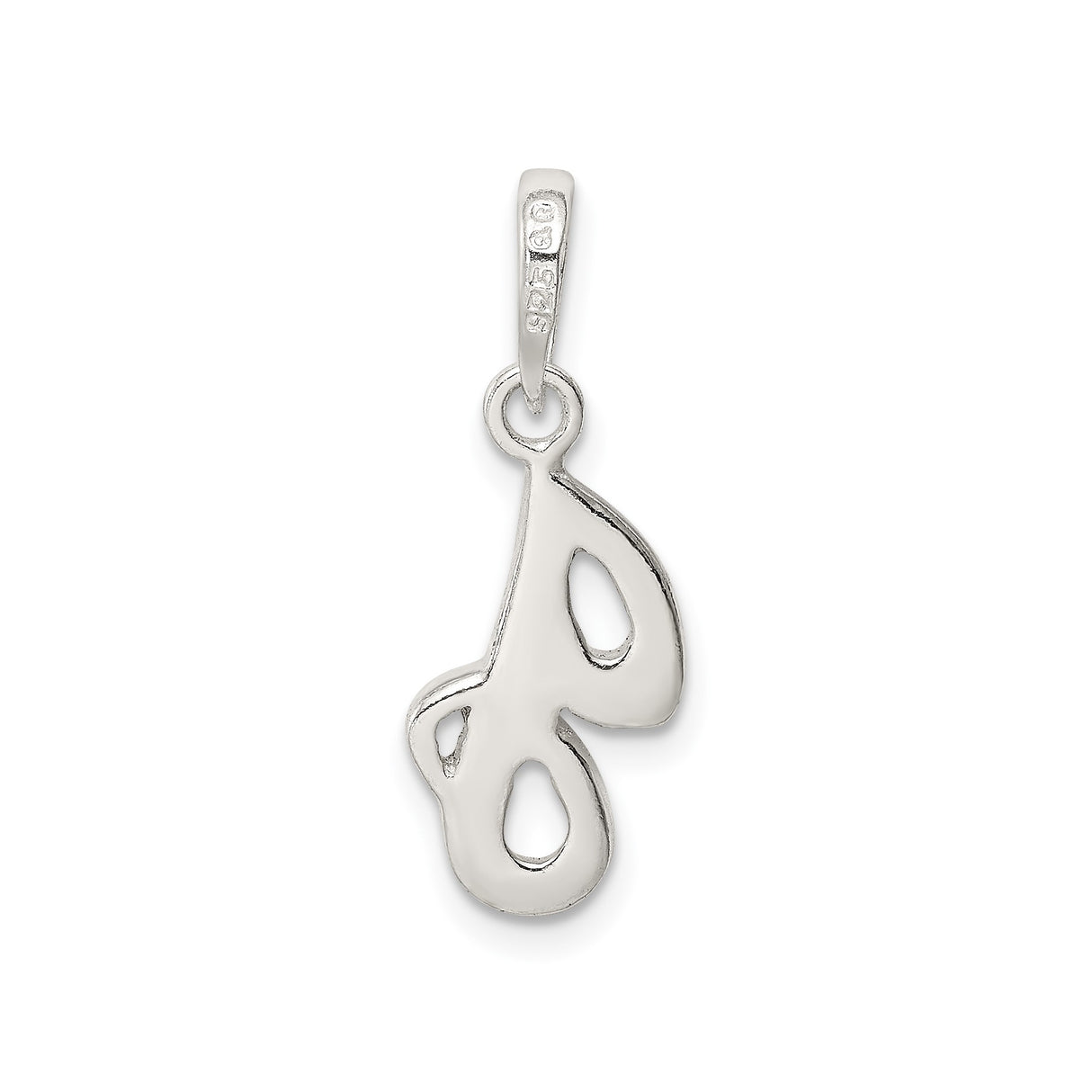 Sterling Silver Pendant, Modern Teardrop Ribbon Design, Minimalist Abstract Style