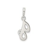 Sterling Silver Pendant, Modern Teardrop Ribbon Design, Minimalist Abstract Style