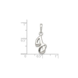 Sterling Silver Pendant, Modern Teardrop Ribbon Design, Minimalist Abstract Style