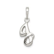 Sterling Silver Pendant, Modern Teardrop Ribbon Design, Minimalist Abstract Style