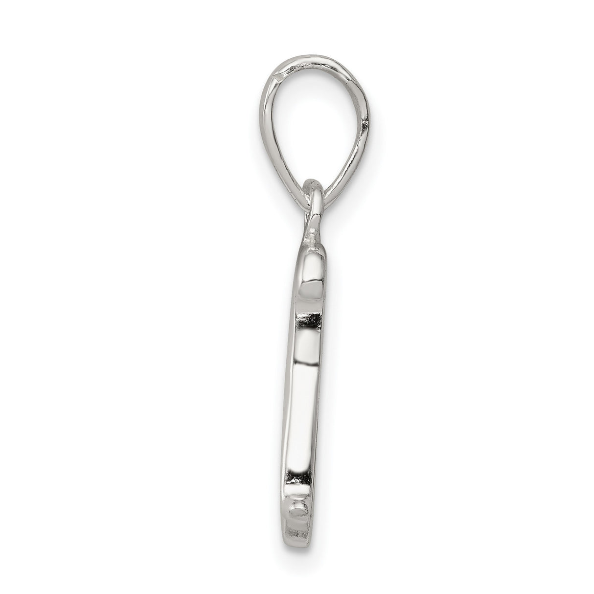 Sterling Silver Pendant, Script Initial H, Cursive Letter Monogram Charm for Women