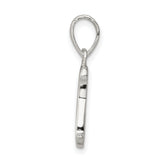 Sterling Silver Pendant, Script Initial H, Cursive Letter Monogram Charm for Women