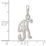Sterling Silver Pendant, Script Initial H, Cursive Letter Monogram Charm for Women