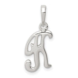 Sterling Silver Pendant, Script Initial H, Cursive Letter Monogram Charm for Women