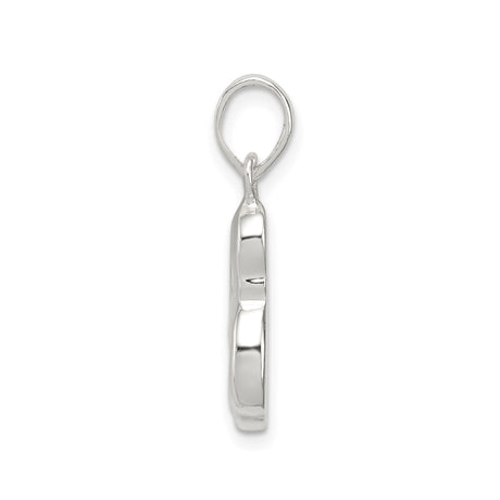 Sterling Silver Pendant with Love Script Design, Abstract Minimalist Style for Women