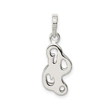 Sterling Silver Pendant with Love Script Design, Abstract Minimalist Style for Women
