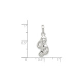 Sterling Silver Pendant with Love Script Design, Abstract Minimalist Style for Women