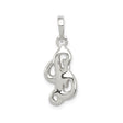 Sterling Silver Pendant with Love Script Design, Abstract Minimalist Style for Women