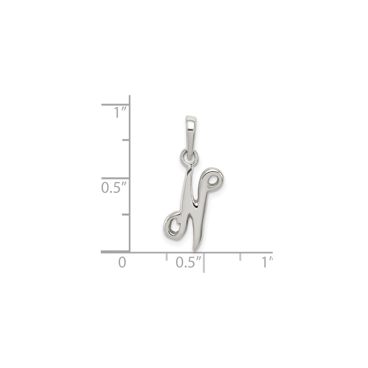 Sterling Silver Initial N Pendant, Cursive Letter Charm with Flowing Design for Women