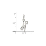 Sterling Silver Initial N Pendant, Cursive Letter Charm with Flowing Design for Women