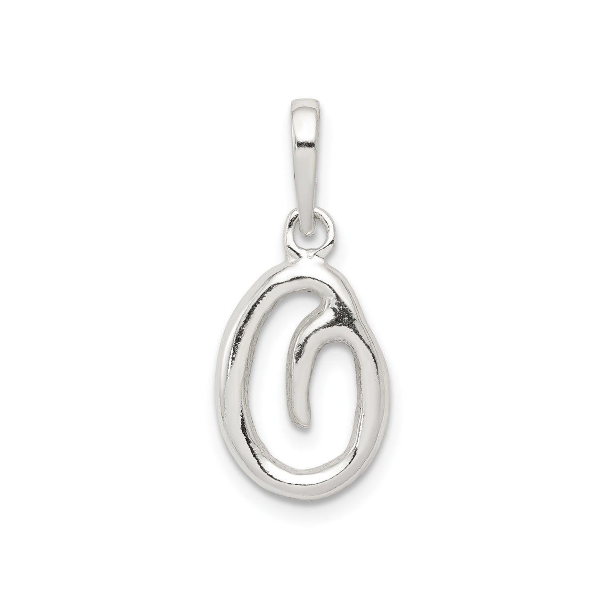 Sterling Silver Ichthys Fish Pendant, Abstract Christian Symbol Jewelry for Women or Unisex Wear