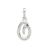 Sterling Silver Ichthys Fish Pendant, Abstract Christian Symbol Jewelry for Women or Unisex Wear