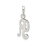 Sterling Silver Letter R Pendant, Script Monogram Charm for Women