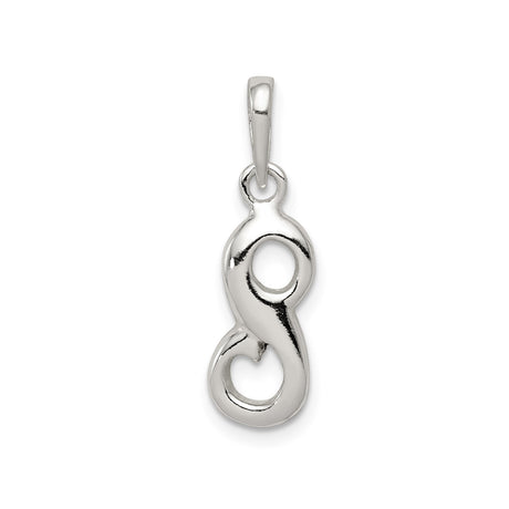 Sterling Silver Infinity Pendant, Abstract Figure Eight Symbol, Minimalist Spiritual Jewelry for Women