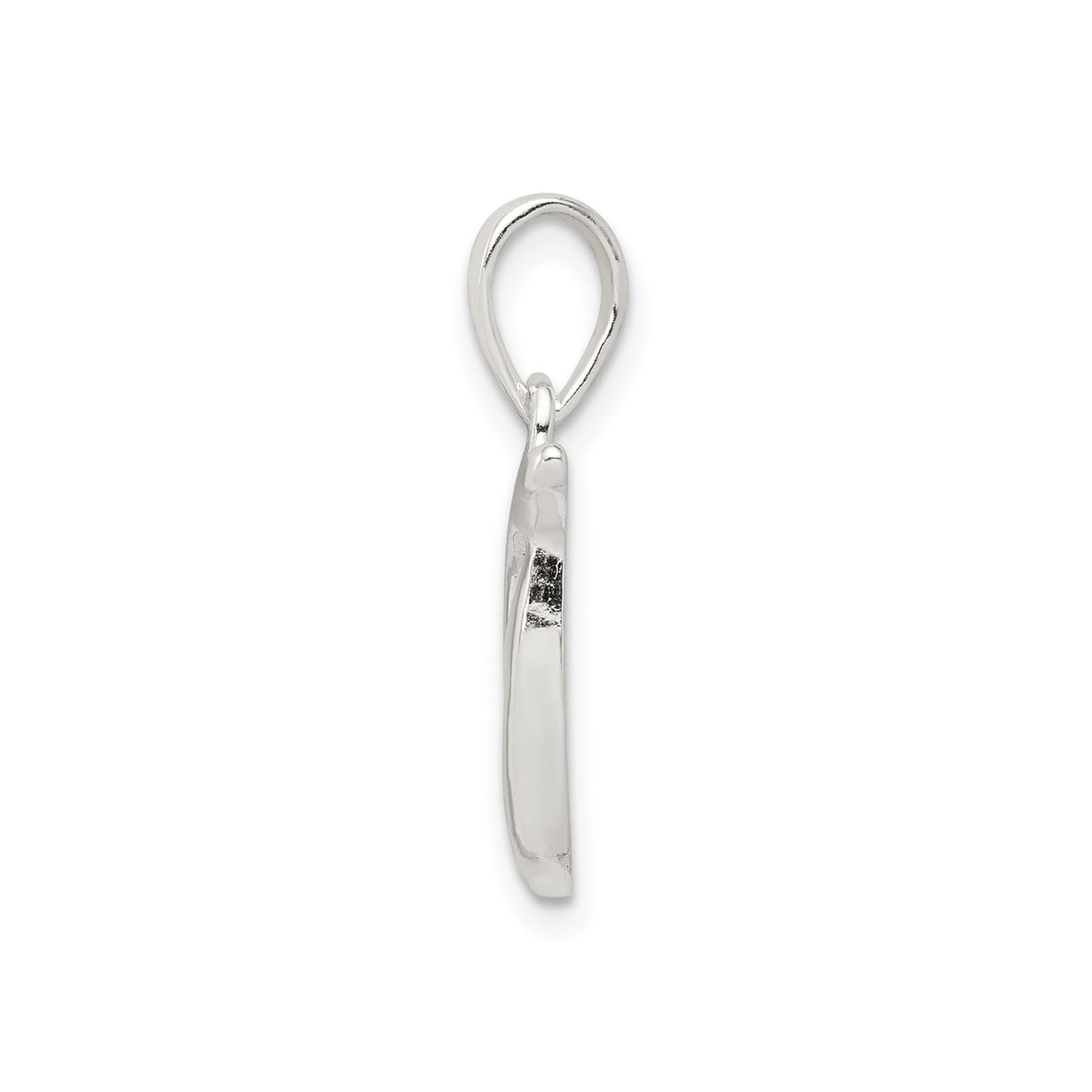 Sterling Silver Initial G Pendant, Script Letter Charm with Polished Finish for Women