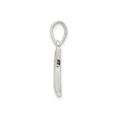 Sterling Silver Initial G Pendant, Script Letter Charm with Polished Finish for Women