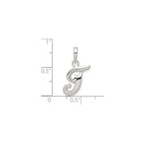 Sterling Silver Initial G Pendant, Script Letter Charm with Polished Finish for Women