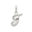 Sterling Silver Initial G Pendant, Script Letter Charm with Polished Finish for Women