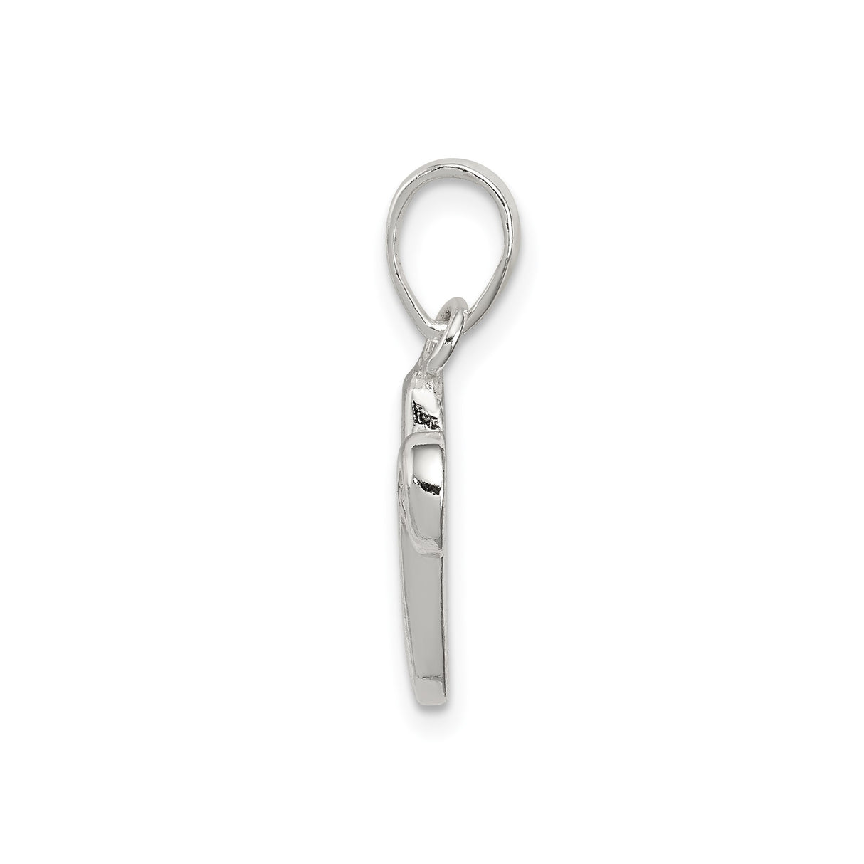 Sterling Silver Aries Pendant with Polished Zodiac Symbol, Fire Sign Astrology Charm for Women