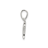 Sterling Silver Script Initial W Pendant, Polished Alphabet Charm for Women or Unisex