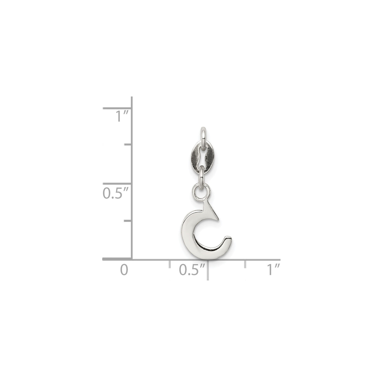 Sterling Silver Crescent Moon Pendant, Polished Minimalist Celestial Jewelry for Women