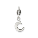 Sterling Silver Crescent Moon Pendant, Polished Minimalist Celestial Jewelry for Women