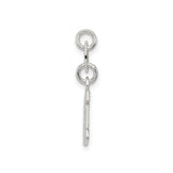 Sterling Silver Charm Pendant, Letter D Block Font Initial Design