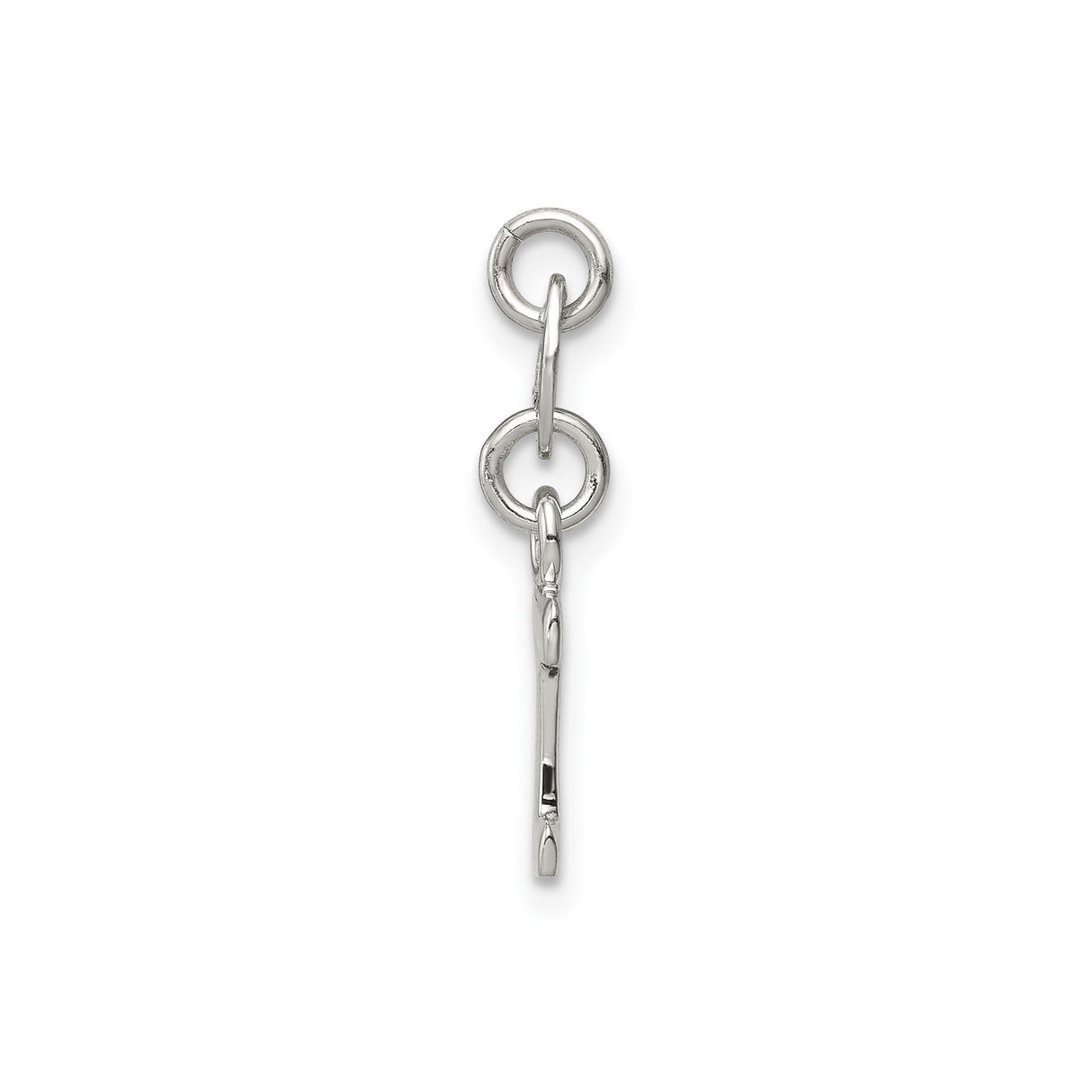 Sterling Silver Initial I Pendant Charm, Polished Block Letter Monogram Jewelry