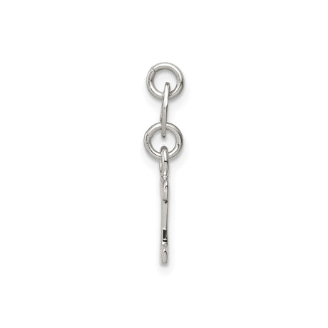Sterling Silver Initial I Pendant Charm, Polished Block Letter Monogram Jewelry