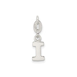 Sterling Silver Initial I Pendant Charm, Polished Block Letter Monogram Jewelry