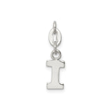 Sterling Silver Initial I Pendant Charm, Polished Block Letter Monogram Jewelry