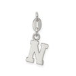 Sterling Silver Initial N Pendant, Block Letter Charm, Modern Minimalist Jewelry for Women or Unisex