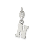 Sterling Silver Initial N Pendant, Block Letter Charm, Modern Minimalist Jewelry for Women or Unisex