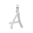 Sterling Silver A Initial Pendant Charm with Cubic Zirconia, Polished Monogram Letter Design