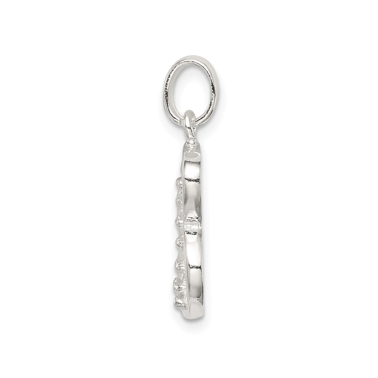 Sterling Silver Initial B Pendant with Cubic Zirconia, Minimalist Letter Charm Jewelry