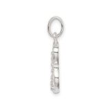 Sterling Silver Initial B Pendant with Cubic Zirconia, Minimalist Letter Charm Jewelry