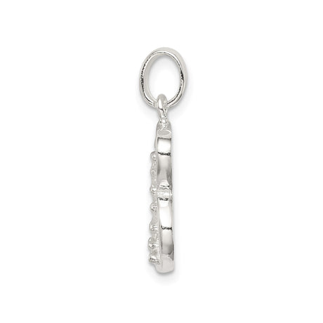 Sterling Silver Initial B Pendant with Cubic Zirconia, Minimalist Letter Charm Jewelry