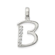 Sterling Silver Initial B Pendant with Cubic Zirconia, Minimalist Letter Charm Jewelry