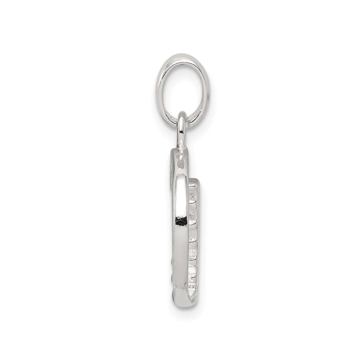 Sterling Silver Letter D Pendant with Cubic Zirconia, Minimalist Monogram Charm for Women