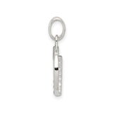 Sterling Silver Letter D Pendant with Cubic Zirconia, Minimalist Monogram Charm for Women