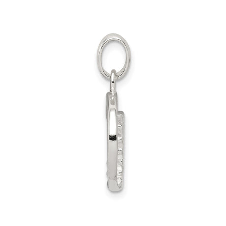 Sterling Silver Letter D Pendant with Cubic Zirconia, Minimalist Monogram Charm for Women