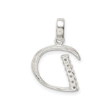 Sterling Silver Letter D Pendant with Cubic Zirconia, Minimalist Monogram Charm for Women