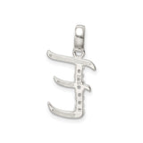 Sterling Silver Initial E Pendant with Cubic Zirconia, Monogram Charm Jewelry