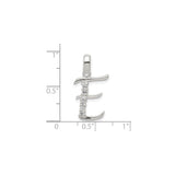 Sterling Silver Initial E Pendant with Cubic Zirconia, Monogram Charm Jewelry