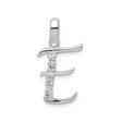 Sterling Silver Initial E Pendant with Cubic Zirconia, Monogram Charm Jewelry