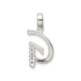 Sterling Silver Initial G Pendant with Cubic Zirconia, Polished Letter Charm for Women