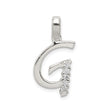 Sterling Silver Initial G Pendant with Cubic Zirconia, Polished Letter Charm for Women