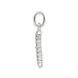 Sterling Silver Letter I Pendant with Cubic Zirconia, Initial Charm Jewelry